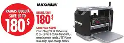 Canadian Tire Maximum 13˝ Planer. Dual-edge, quick-change blades offer