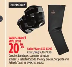 Canadian Tire Tensor Selected Sports Therapy Braces, Supports and Athletic Tape offer
