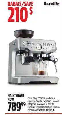 Canadian Tire Breville Barista Express Espresso Machine offer