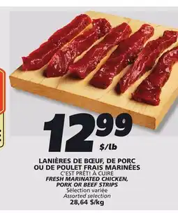 IGA C'EST PRÊT! À CUIRE FRESH MARINATED CHICKEN, PORK OR BEEF STRIPS offer
