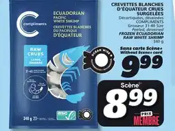IGA COMPLIMENTS FROZEN ECUADORIAN RAW WHITE SHRIMP offer