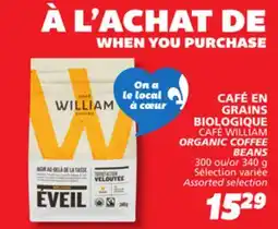 IGA CAFÉ WILLIAM ORGANIC COFFEE BEANS offer