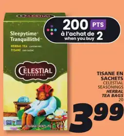 IGA CELESTIAL SEASONINGS HERBAL TEA BAGS offer