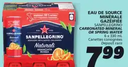 IGA SANPELLEGRINO CARBONATED MINERAL OR SPRING WATER offer
