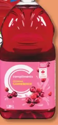 IGA COMPLIMENTS CRANBERRY OR VEGETABLE COCKTAIL offer