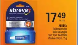 Uniprix ABREVA Traitement des feux sauvages / Cold sore treatment Crème/Cream offer
