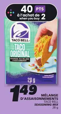 IGA TACO BELL SEASONING MIX offer