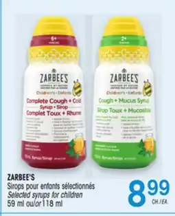 Uniprix ZARBEE'S Sirops pour enfants sélectionnés / Selected syrups for children offer