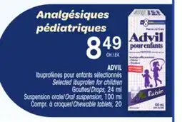 Uniprix ADVIL Ibuprofènes pour enfants sélectionnés / Selected ibuprofen for children offer