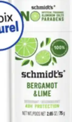 Uniprix SCHMIDT'S Déodorants sélectionnés/ Selected deodorants offer
