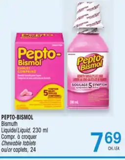 Uniprix PEPTO-BISMOL Bismuth Liquide/Liquid, 230 ml Compr. à croquer Chewable tablets ou/or caplets, 24 offer