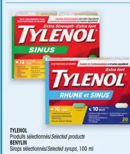 Uniprix TYLENOL Produits sélectionnés/Selected products BENYLIN Sirops sélectionnés/Selected syrups offer