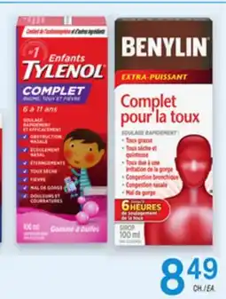 Uniprix TYLENOL Produits sélectionnés / Selected Products , BENYLIN Sirops sélectionné / Selected Sirops offer