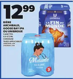 Provigo BIÈRE ARCHIBALD, GOOSE BAY IPA OU UNIBROUE, 4 X 473 ML offer