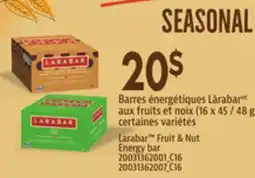 Provigo LARABAR FRUIT & NUT ENERGY BAR, 16 X 45 / 48 G offer