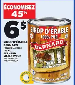 Provigo BERNARD MAPLE SYRUP, 540 ML offer