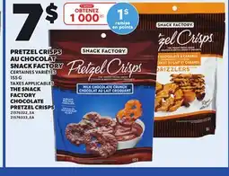 Provigo THE SNACK FACTORY CHOCOLATE PRETZEL CRISPS offer