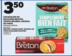 Provigo BRETON, VEGGIE CRISP VINTA CRACKERS OR BITES, 100-225 G offer