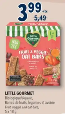 Familiprix LITTLE GOURMET, Organic, Barres de fruits, Fruit, veggie and oat bars, 5 x 18 g offer