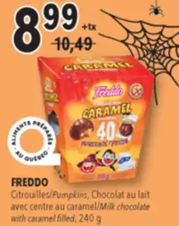 Familiprix FREDDO, Pumpkins, Milk chocolate with caramel filled, 390 g offer
