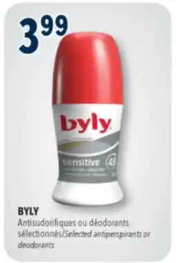 Familiprix BYLY, Selected antiperspirants or deodorants offer