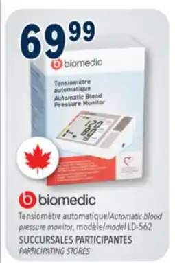 Familiprix BIOMEDIC, Automatic blood pressure monitor, model LD-562 offer