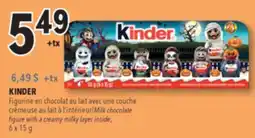 Familiprix KINDER Milk chocolate figure with a creamy milky layer inside, 6 x 15 g offer