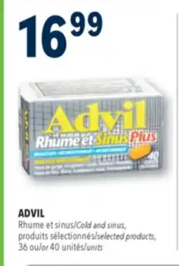 Familiprix ADVIL, Cold and sinus, 36 or 40 units offer