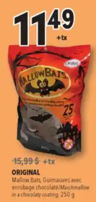 Familiprix ORIGINAL, Mallow Bats, Marshmallow in a chocolaty coating, 250g offer