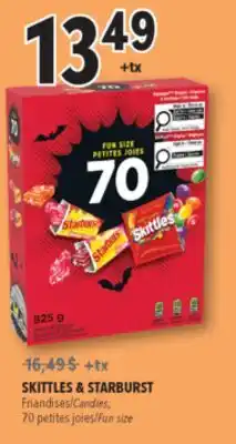 Familiprix SKITTLES & STARBURST, Candies 70 Fun size offer