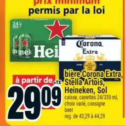 Super C bière Corona Extra, Stella Artois, Heineken, Sol | beer offer