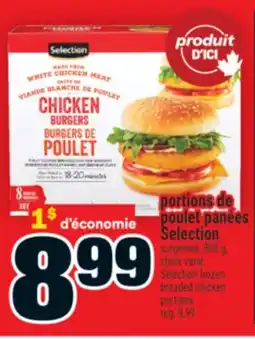 Super C portions de poulet panées Selection | Selection frozen breaded chicken portions offer