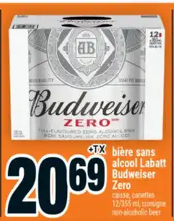 Super C BIÈRE SANS ALCOOL LABATT BUDWEISER ZERO | NON-ALCOHOLIC BEER offer