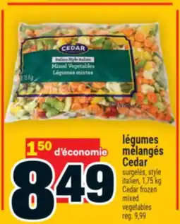 Super C légumes mélangés Cedar | Cedar frozen mixed vegetables offer