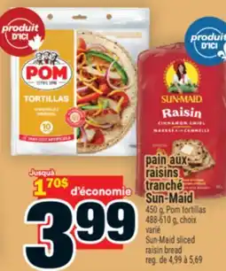 Super C pain aux raisins tranché Sun-Maid bread offer