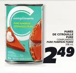 IGA COMPLIMENTS PURE PUMPKIN PURÉE offer