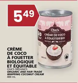 Rachelle-Bery Grocery CHA'S ORGANICS ORGANIC AND FAIR TRADE WHIPPING COCONUT CREAM offer