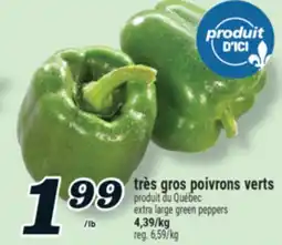 Marché Richelieu TRÈS GROS POIVRONS VERTS | EXTRA LARGE GREEN PEPPERS offer