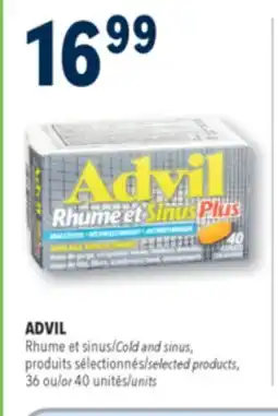 Familiprix ADVIL Cold and sinus, produits selected products, 40units offer