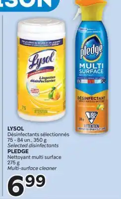 Brunet LYSOL Désinfectants sélectionnés, PLEDGE Nettoyant multi surface offer