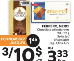 Brunet FERRERO, MERCI Chocolats sélectionnés offer