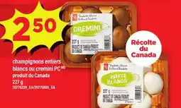 Maxi champignons entiers blancs ou cremini PC, 227 G offer