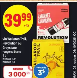 Maxi VIN WALLAROO TRAIL, REVOLUTION OU GREYSTONE ROUGE OU BLANC, 4 L offer