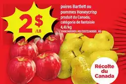 Maxi POIRES BARTLETT OU POMMES HONEYCRISP offer