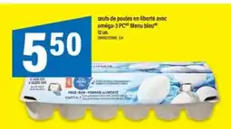 Maxi œufs de poules en liberté avec oméga-3 PC Menu bleu offer