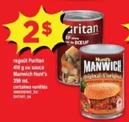 Maxi Puritan ragout ou sauce Manwich Hunt's offer