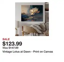Wayfair Vintage Lotus at Dawn - Print on Canvas offer