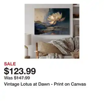 Wayfair Vintage Lotus at Dawn - Print on Canvas offer
