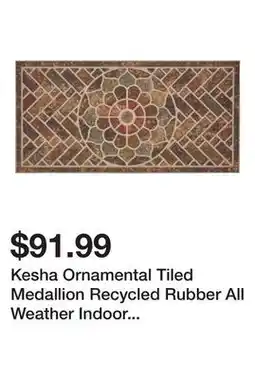 Wayfair Kesha Ornamental Tiled Medallion Recycled Rubber All Weather Indoor Outdoor Non-Slip Door Mat offer