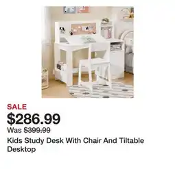Wayfair Kids Study Desk With Chair And Tiltable Desktop offer